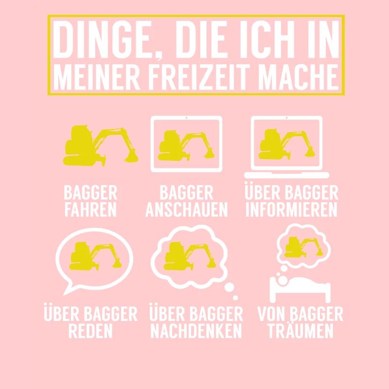 Baggerfahrer Lustige Bauarbeiter Beruf Excavator