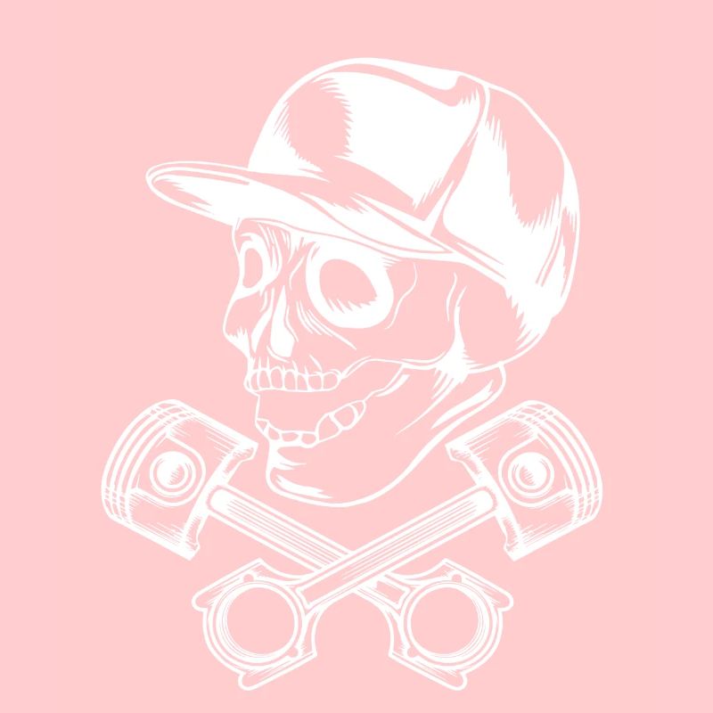 skull piston white