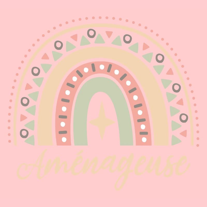 Cadeau Aménageuse. Boho Rainbow aménageuse.