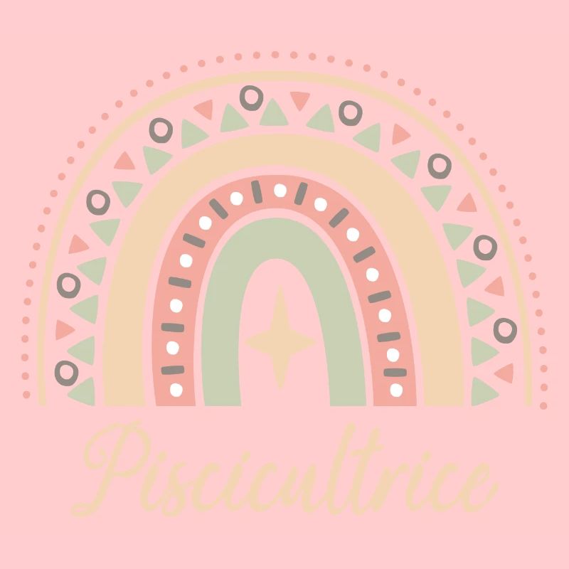 Cadeau Piscicultrice. Boho Rainbow piscicultrice.