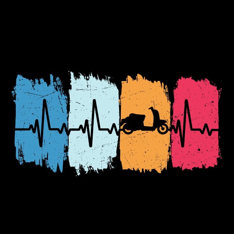 rollerfahren retro herzschlag scooter moped