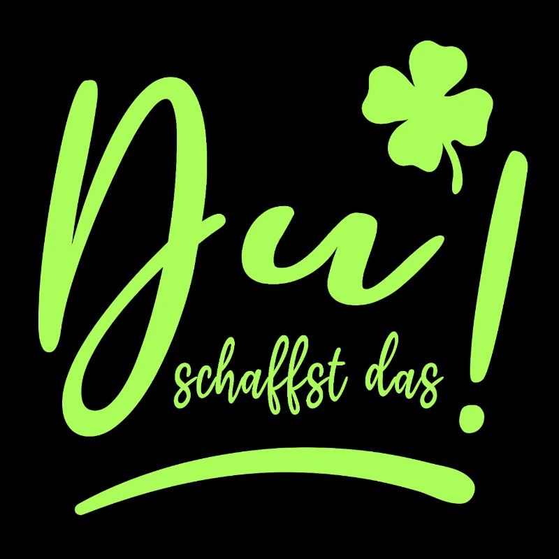 Du schaffst das! Glücksbringer Mutmacher neon