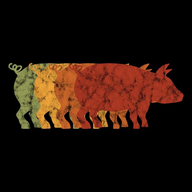 Schwein Schweinchen Schweine Retro Sau Bauer Eber