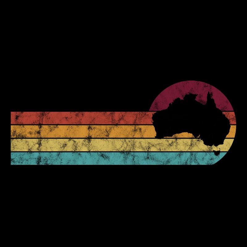 Australia Continent Retro Outback Gift Map