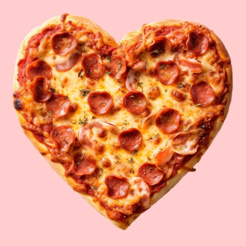Heart Pepperoni Pizza Pattern