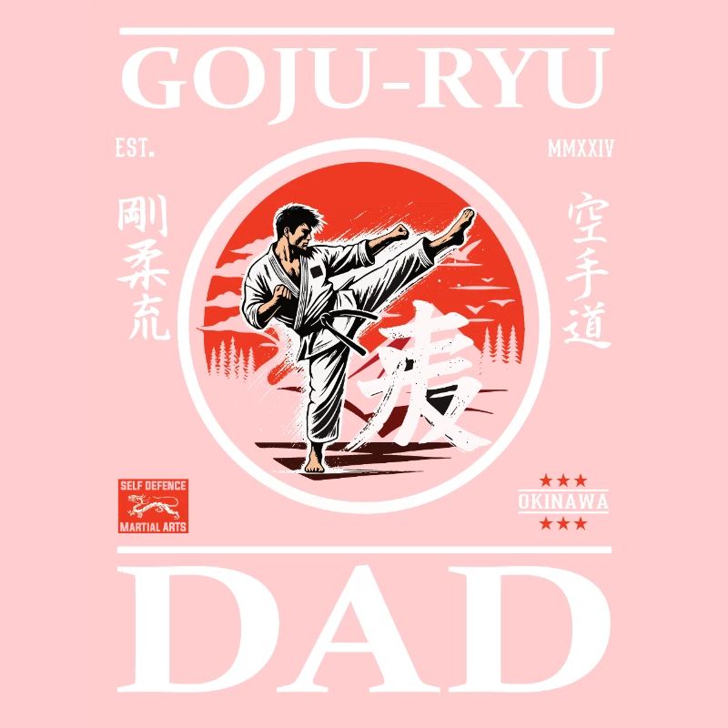 Goju-Ryu Karate Dad Design avec karatéka et kanji