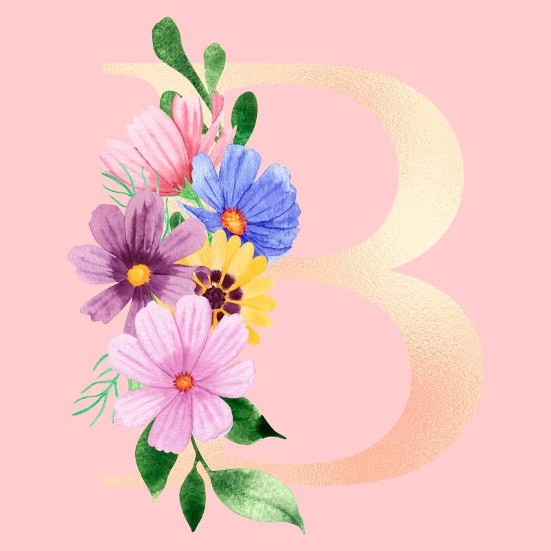 Buchstabe B geblümt