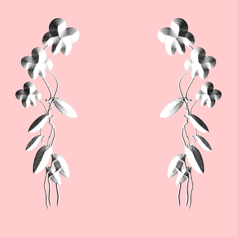 graue blumen blüten muster silber parallel