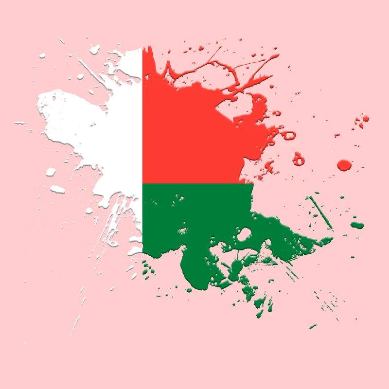 Madagaskar Flagge als Farbklecks