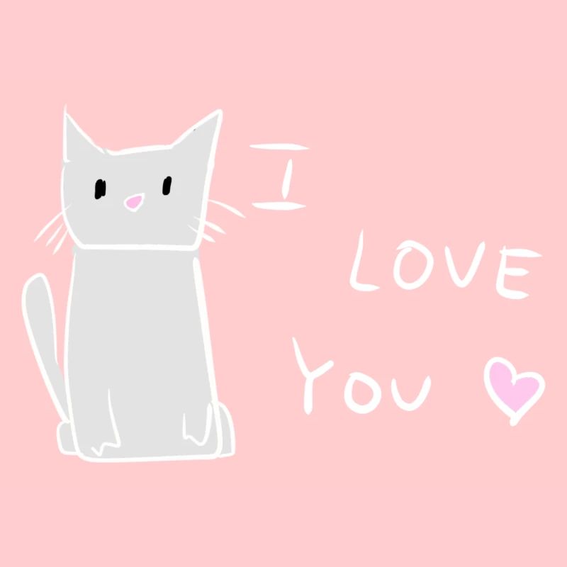 Je t’aime chat animal mignon