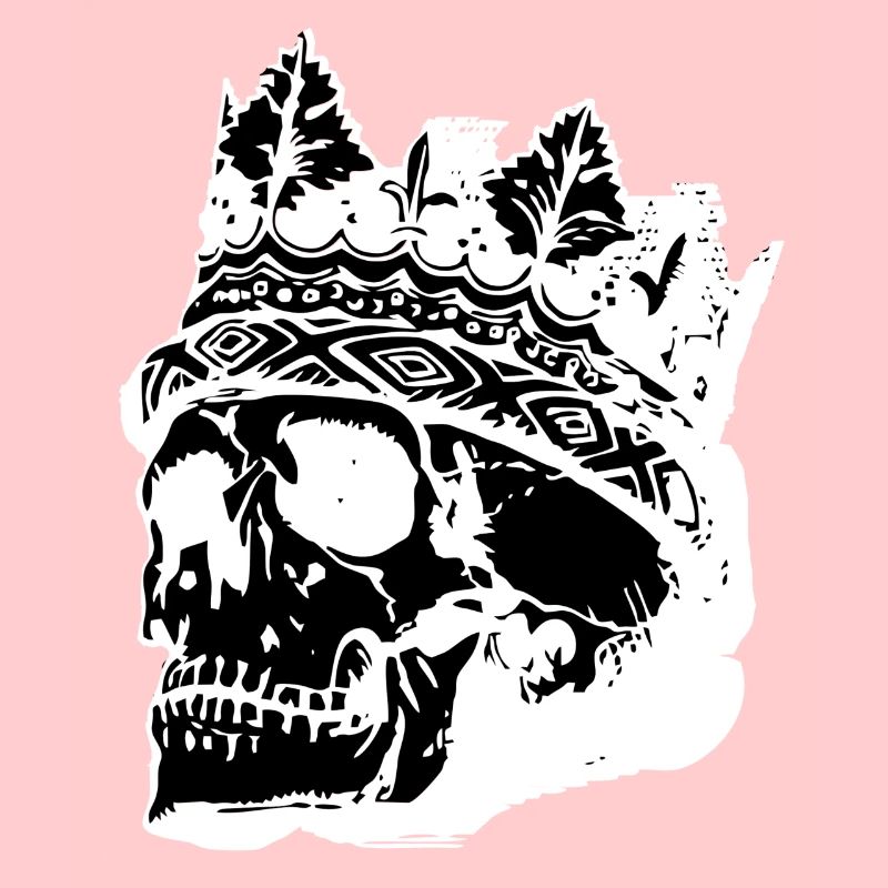 Totenkopf mit Krone