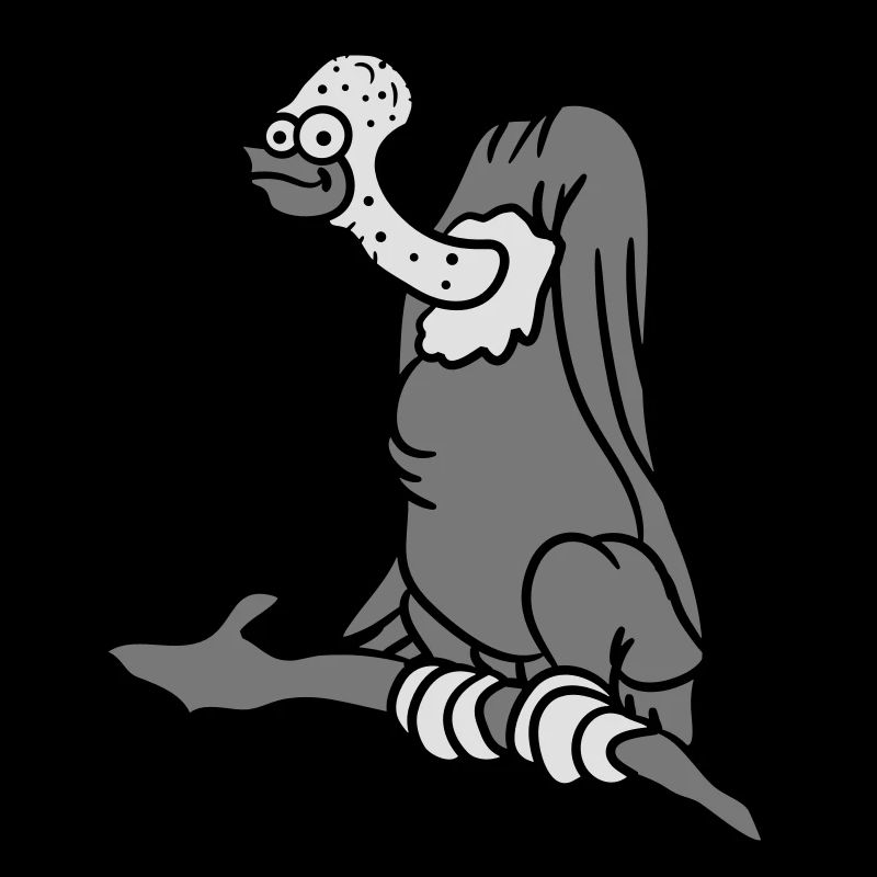 Lustiger Comic Cartoon Geier auf Ast