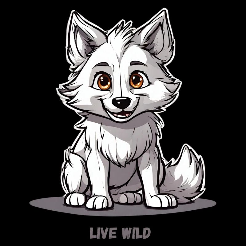 Weißer Wolf "Live Wild"