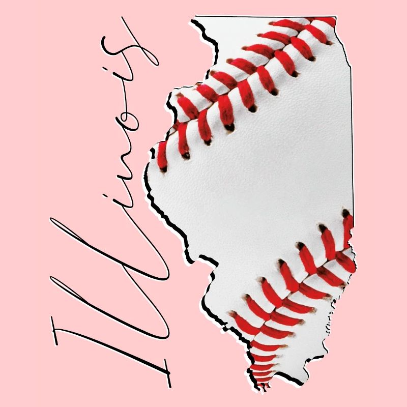 Illinois (USA) | echte Baseball | Landkarte Script