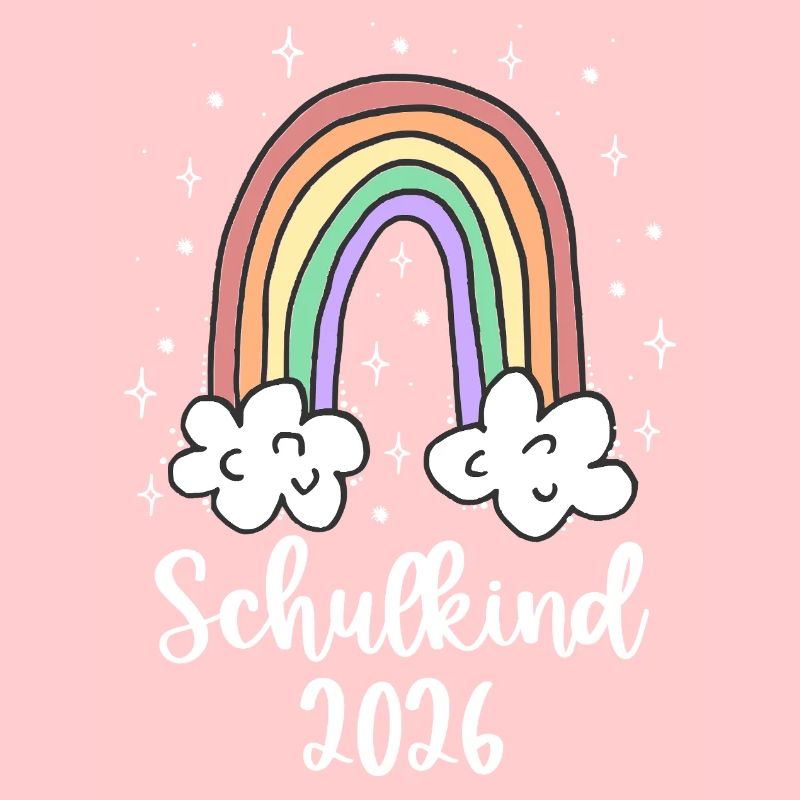 Schulkind 2026 Einschulung Mädchen Regenbogen