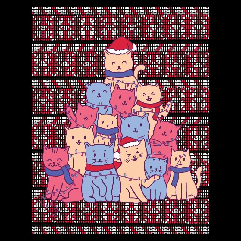 Pull de Noël laid sapin de chats
