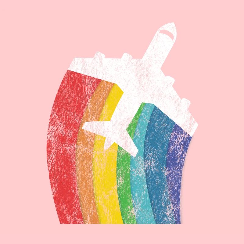 Flieger Flugzeug Geschenk fliegen Regenbogen