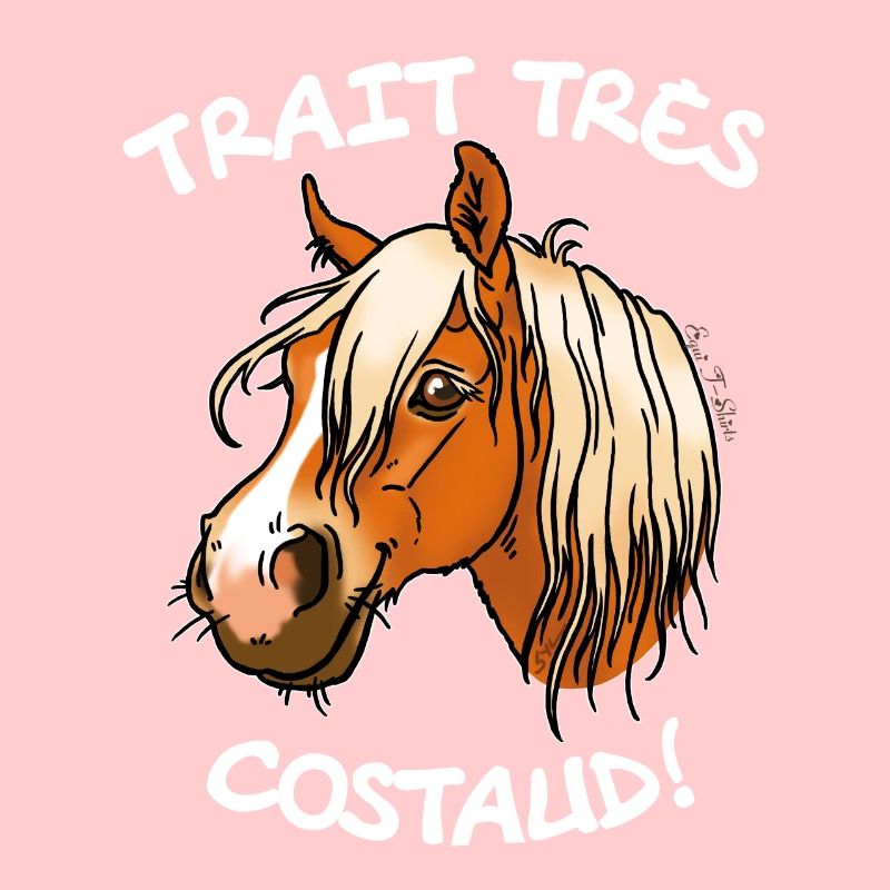 Cheval de trait comtois (texte blanc)