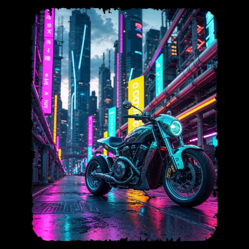 Moto Chrome à Neon City