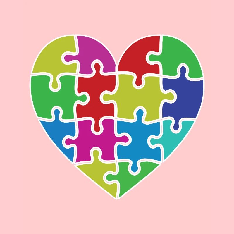 Herz Puzzle Patch Herz