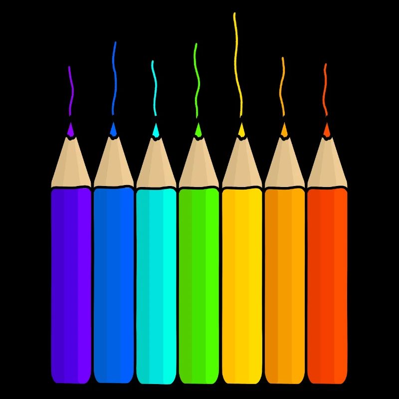 Bunte stifte Regenbogen Kinder Einschulung