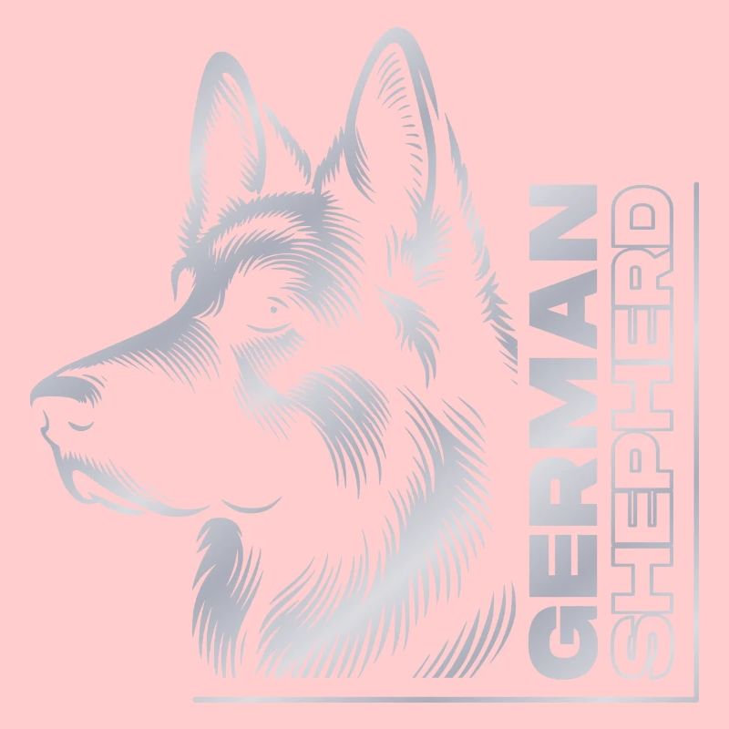 german Shepherd Zeichnung Kopf Portrait silber