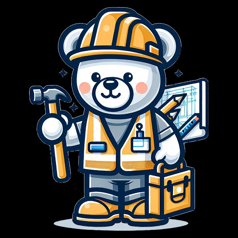 Cute Bear Construction Worker