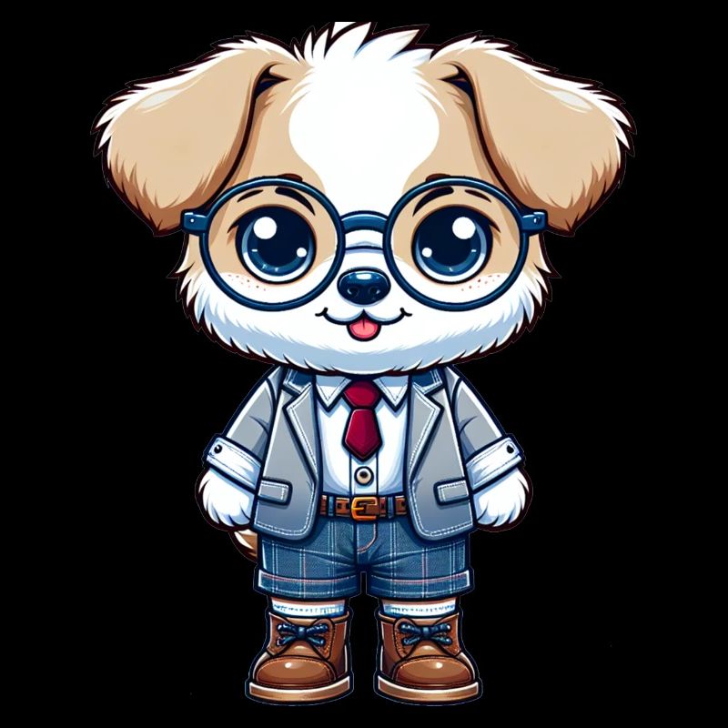 Chien écolier mignon