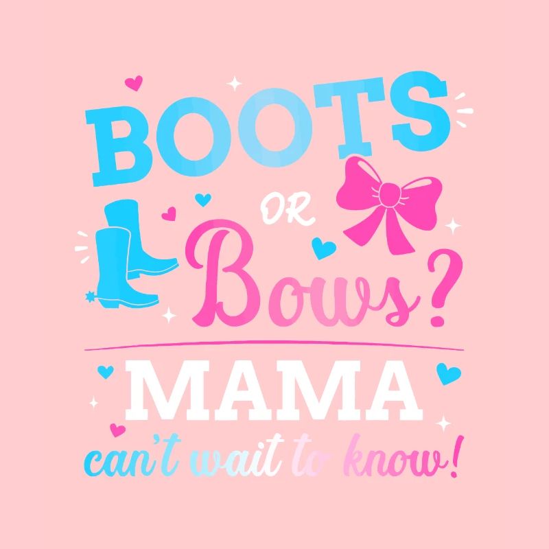 Geschlecht enthüllen Stiefel oder Schleifen Mama passend Baby