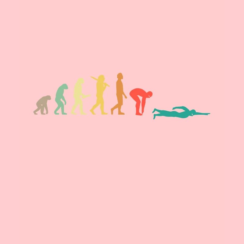 Retro Swimming Evolution Gift For Swimmers