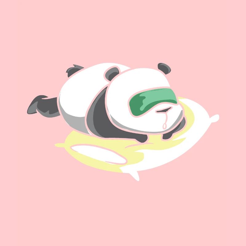 A big white panda is sleeping.