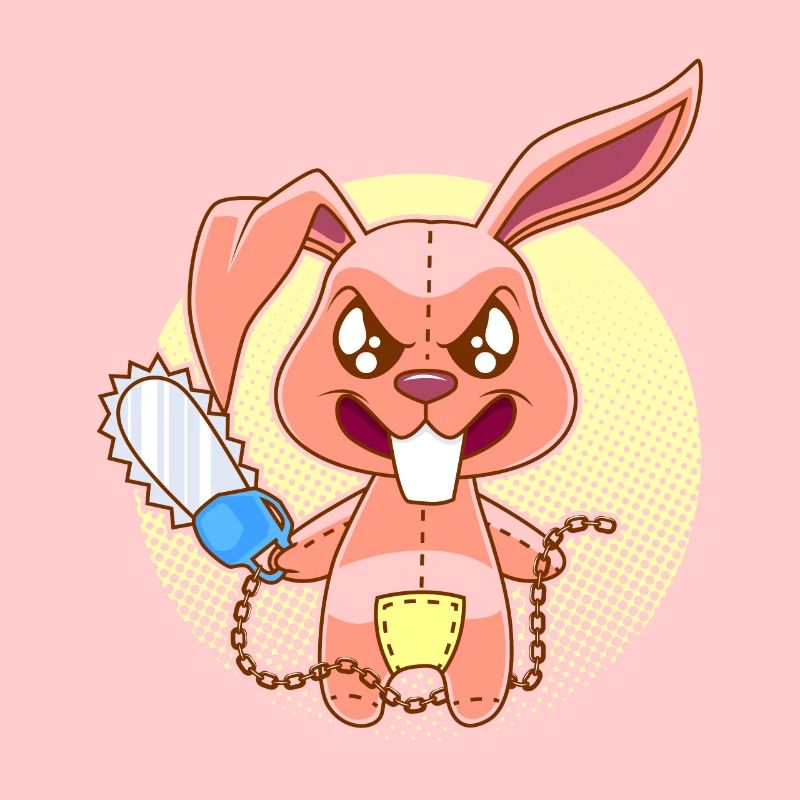 Zombie Rabbit with Chainsaw Rabbit Gift