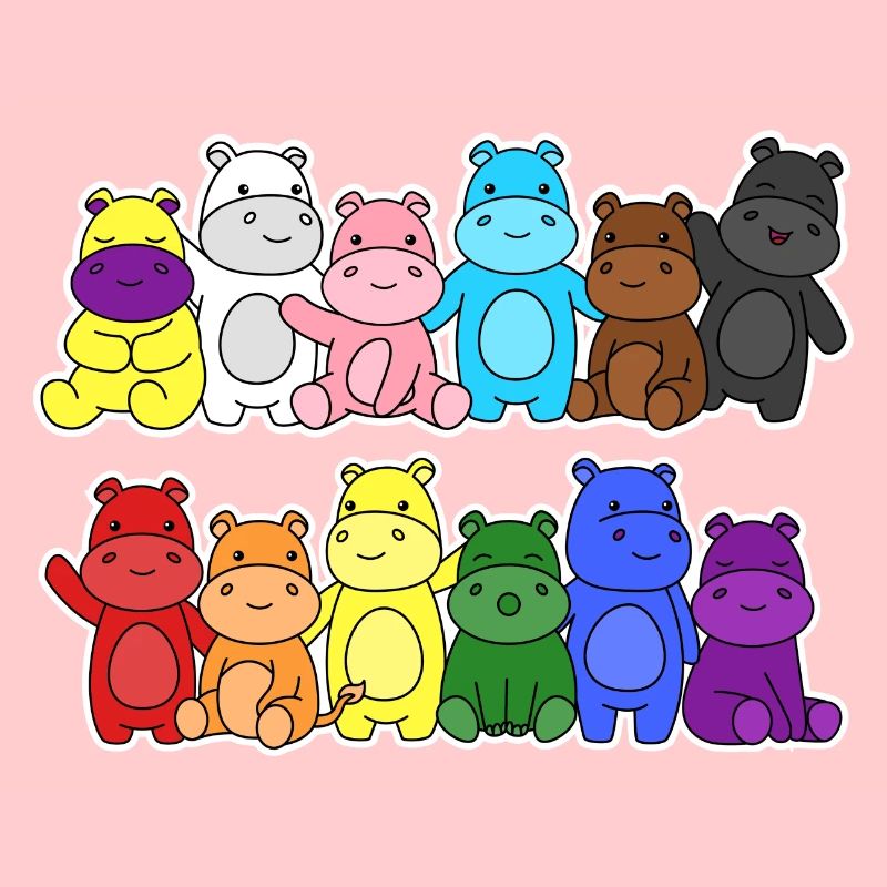 Fierté Progrès Flag Hippopotames Égalité