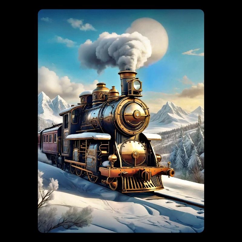 Steampunk Winterlandschaft Dampflok 1.7