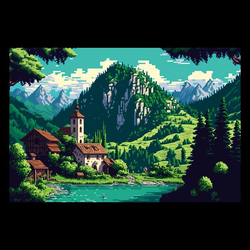 8bit Pixel Bergsee