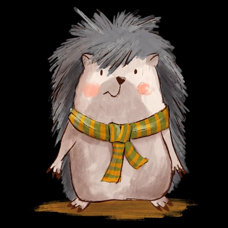 Süßer Igel mit Schal