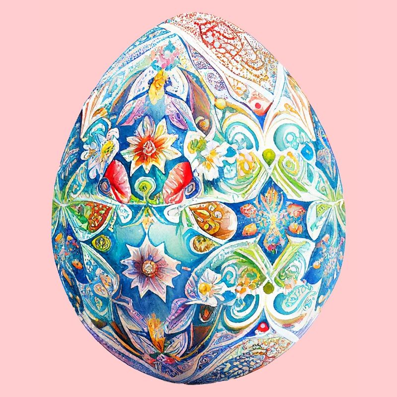 Colorful Easter egg and spring decoration
