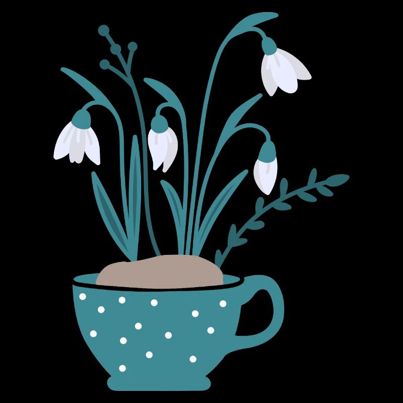 Schneeglöckchen in Tasse, farbig