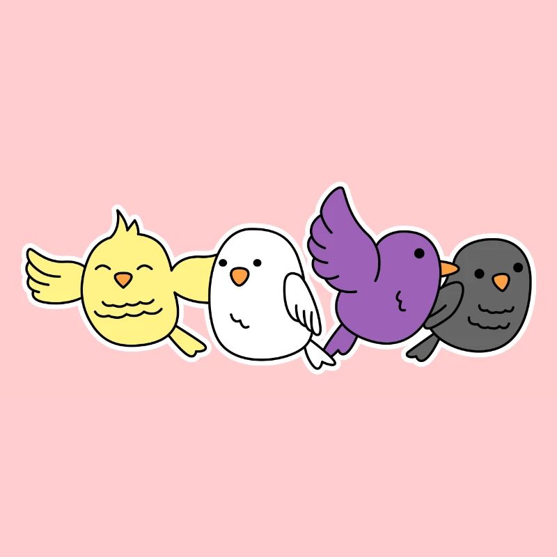 Non-binary flag bird design for proud Enbys