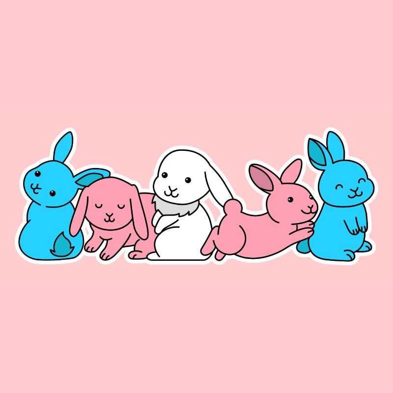 Conception de lapin de drapeau trans pour les personnes trans