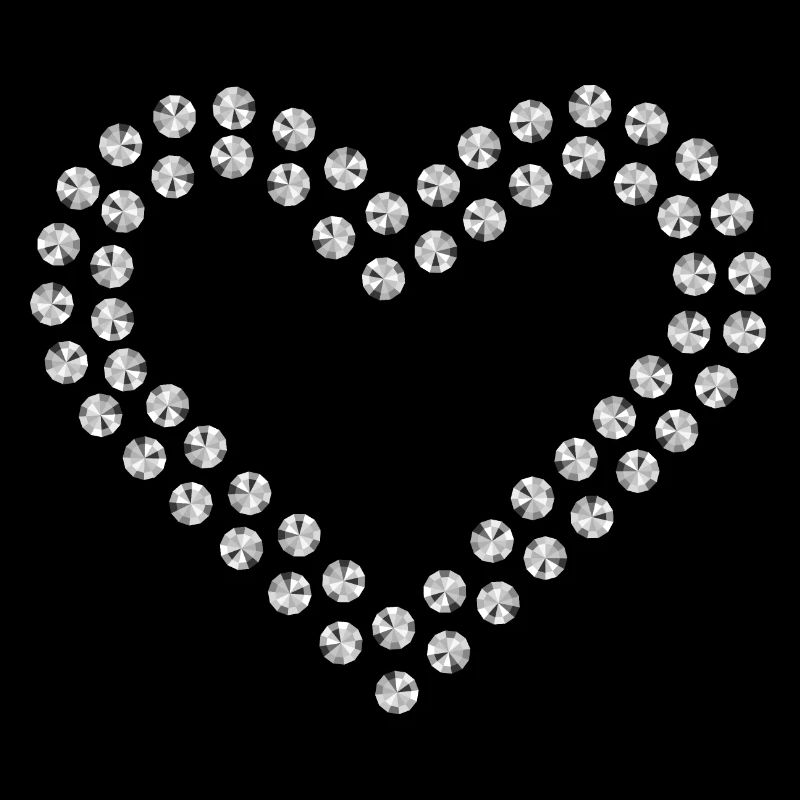 Diamant Herz silber doppel Kontur