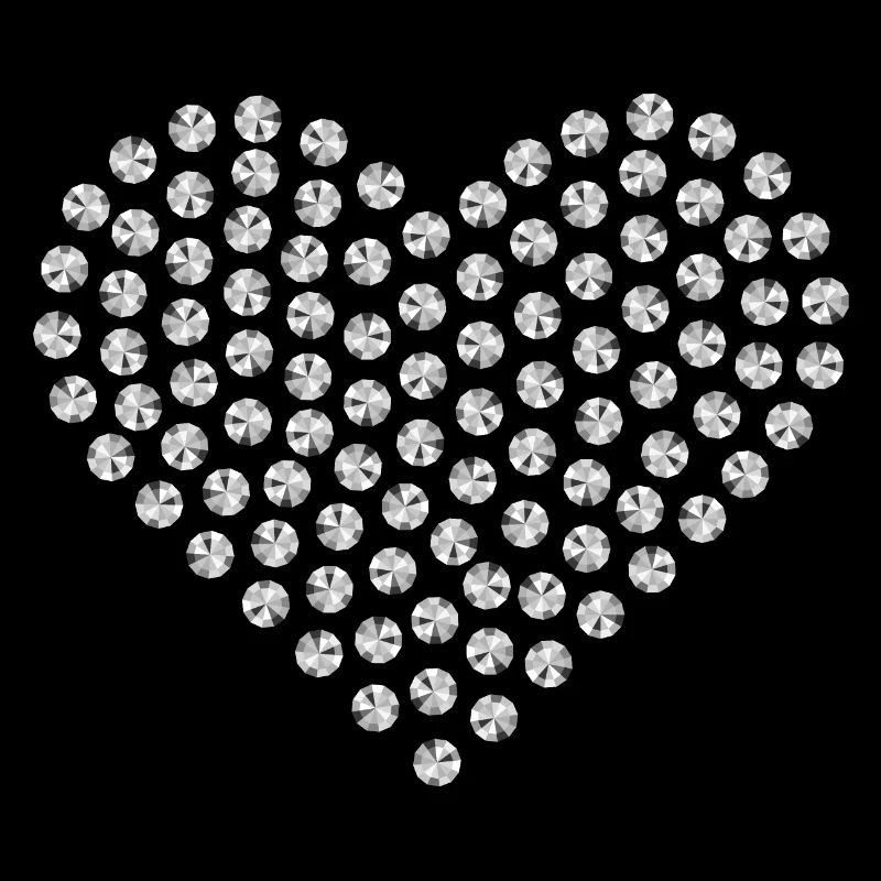 Diamond heart silver