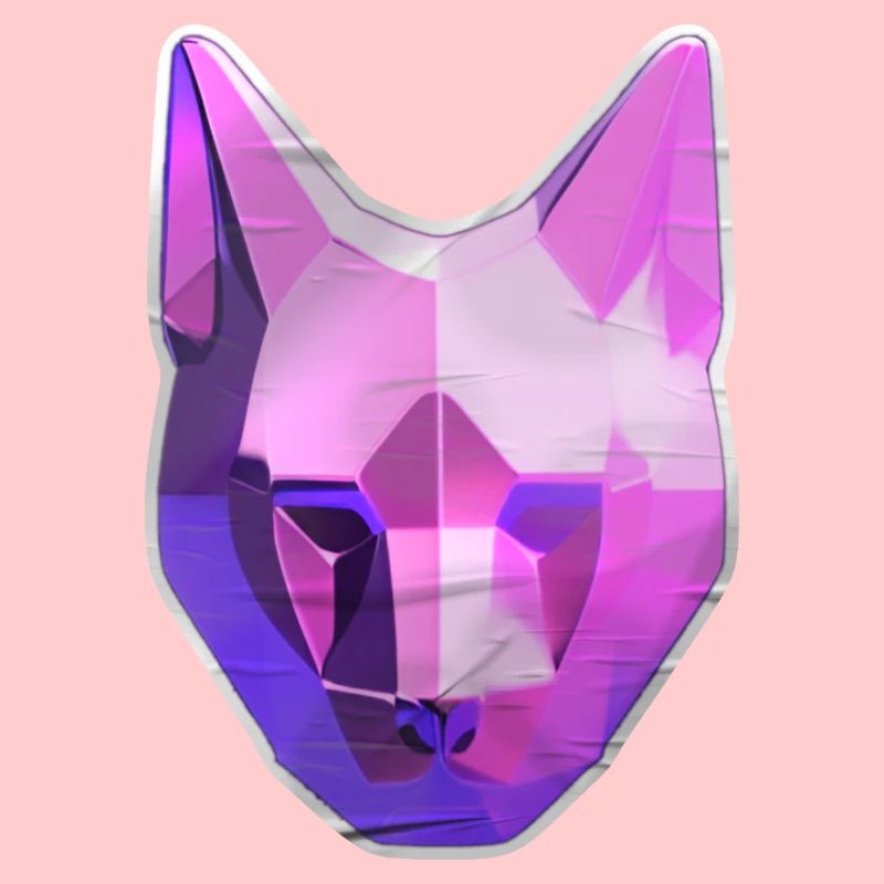 Geometric cat in neon pink