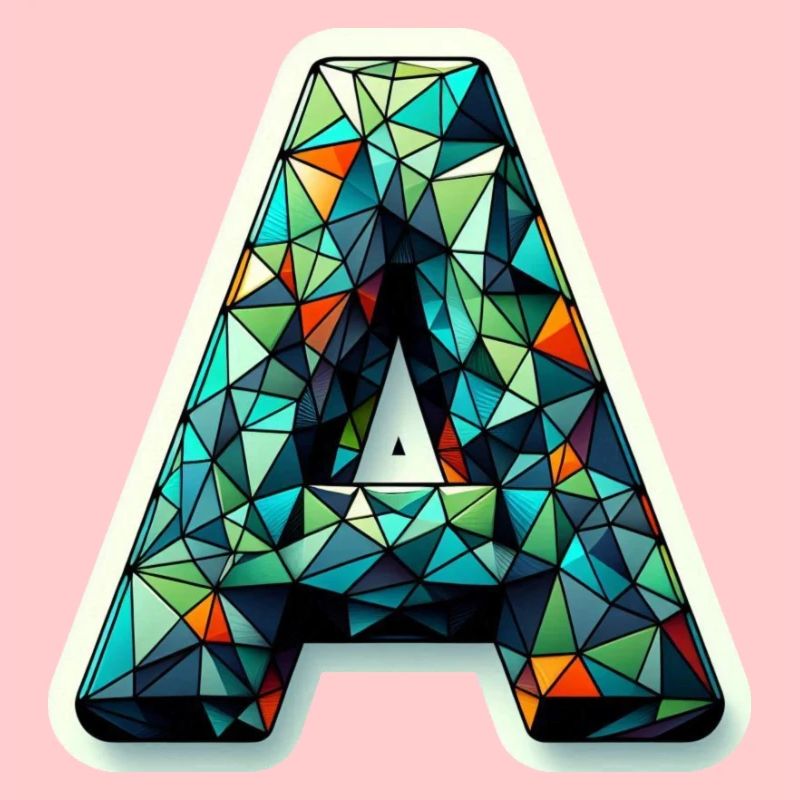 Buchstabe A Polygon bunt
