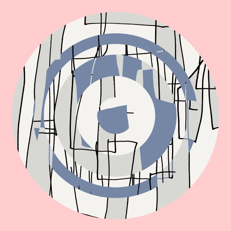 conception de cercle abstrait bleu gris 005