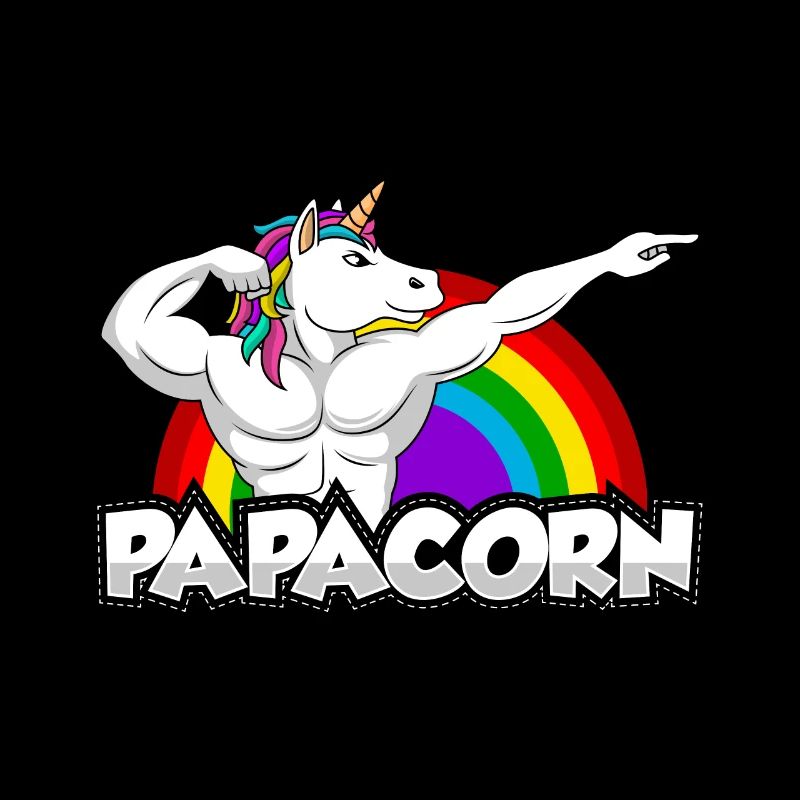 Papacorn Regenbogen EInhorn Vater Papa Sport