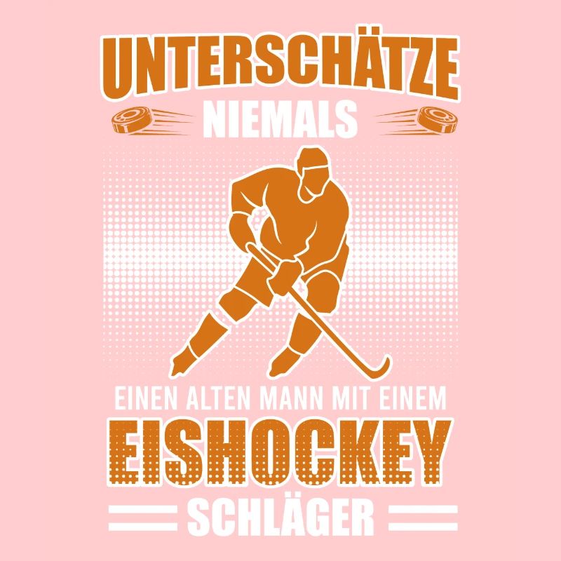 Alter man mit Eishockey Schläger