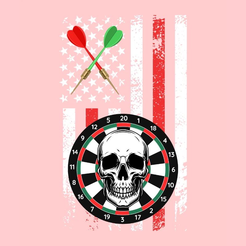 Fléchettes USA Flag avec Bone Face Dart