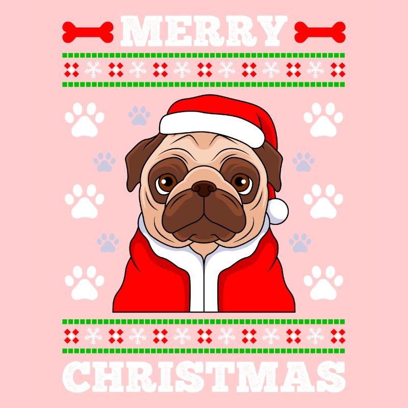 Merry Christmas Mops Hund Mops Besitzer Hund