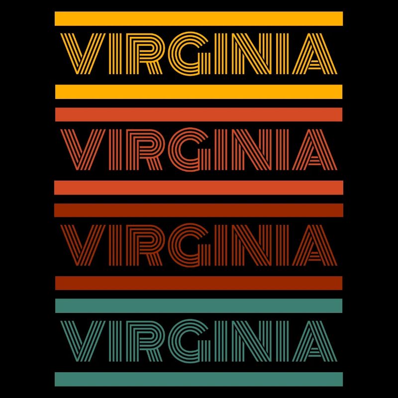 Virginia Text in Different Color Design
